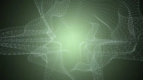 Molecule model with connected lines with dots on dark background. Medicine Illustrazione stock