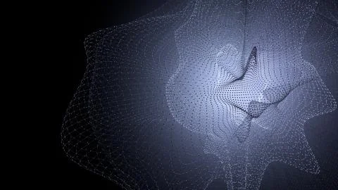 Molecule model with connected lines with dots on dark background. Medicine Illustrazione stock