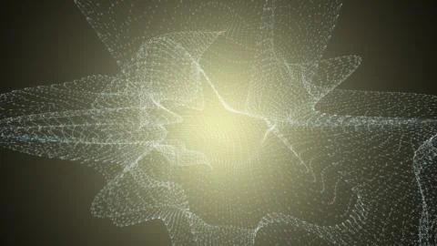 Molecule model with connected lines with dots on dark background. Medicine Illustrazione stock