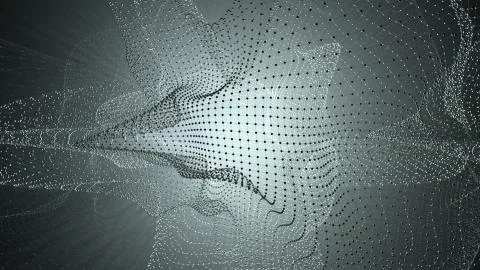 Molecule model with connected lines with dots on dark background. Medicine Illustrazione stock