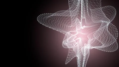 Molecule model with connected lines with dots on dark background. Medicine Stock Illustration