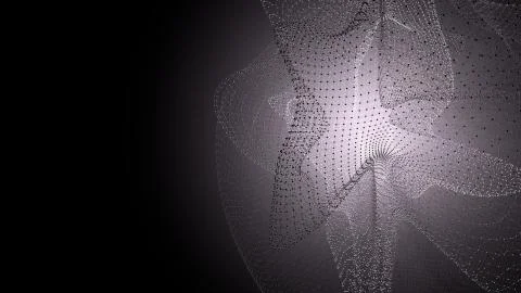 Molecule model with connected lines with dots on dark background. Medicine Illustrazione stock