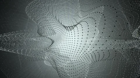 Molecule model with connected lines with dots on dark background. Medicine Illustrazione stock