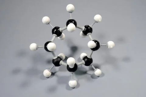 Molecule model of Cyclo octane. Stock Photos