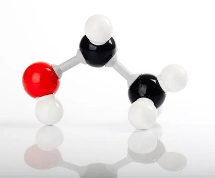 Molecule model of ethanol Stock Photos