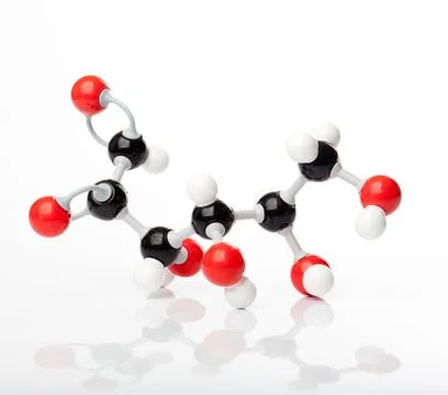 Molecule model of glucose, dextrose or grape sugar Stock Photos