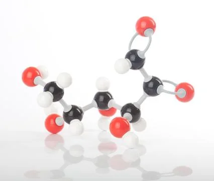 Molecule model of glucose, dextrose or grape sugar Stock Photos