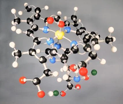Molecule model of the Heme B molecule, a part of the hemoglobin complex. 写真素材