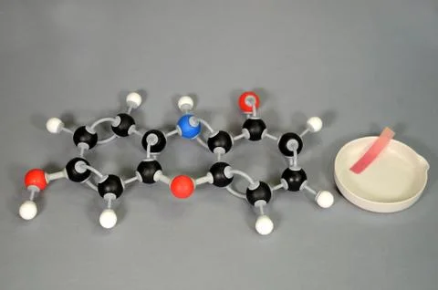 Molecule model of Litmus in red state 스톡 사진