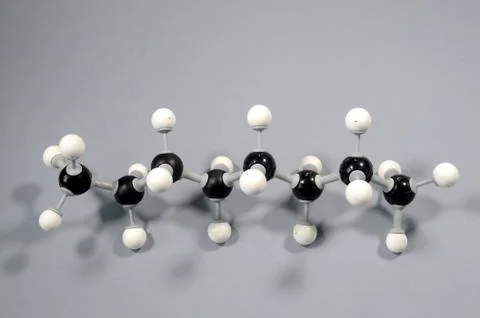 Molecule model of Octane. Stock Photos