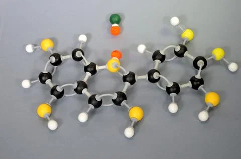 Molecule model of Paraffin. Stock Photos