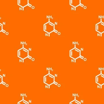 Molecule model pattern vector orange Stock Illustration