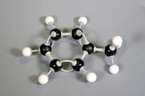 Molecule model of Toluene Stock Photos