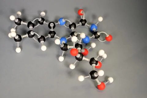 Molecule model of Vitamin B2. 写真素材