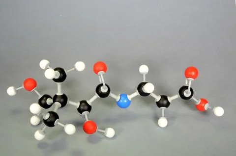 Molecule model of Vitamin B5. Stock Photos