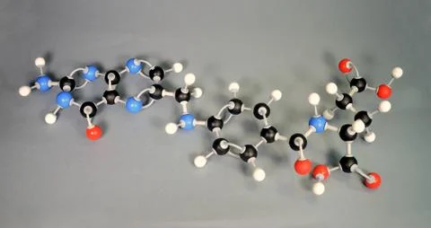 Molecule model of Vitamin B9. Stock Photos