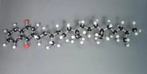 Molecule model of Vitamin K. Stock Photos