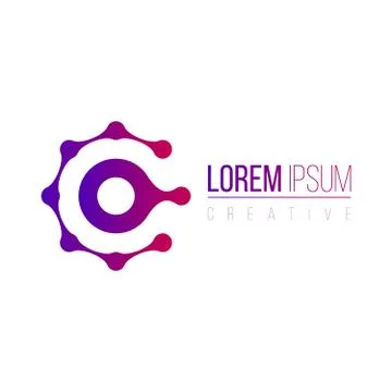 Molecule nano technology Lab Circle Logo template. Unique logo design concept Stock Illustration