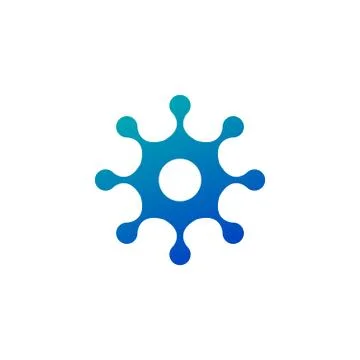 Molecule nano technology Lab Circle Logo template. Unique logo design concept Stock Illustration