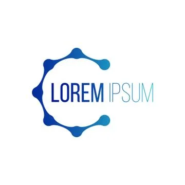 Molecule nano technology Lab Circle Logo template. Unique logo design concept Stock Illustration