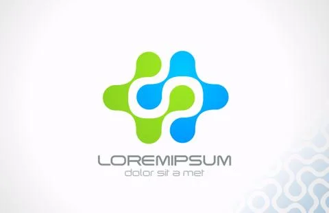 Molecule nano technology vector logo template. electric concept. Stock Illustration