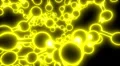 Molecule neon ball and stick model fly through atoms chemistry biology, yellow HD Footage