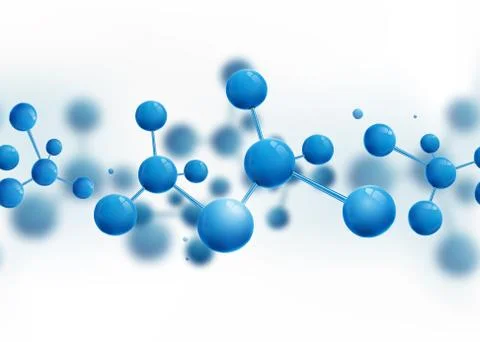 Molecule network seamless border design background. Atoms Stock Illustration