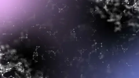 Molecule or atom. Abstract scene with a flying spinning crystal molecular Stock Footage 114688186