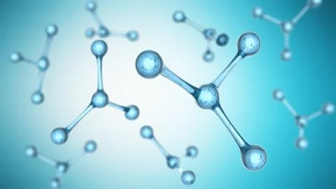 Molecule or atom Abstract structure for Science or medical background 3d illu Illustrazione stock