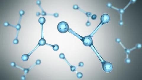 Molecule or atom Abstract structure for Science or medical background 3d illu Stock Illustration