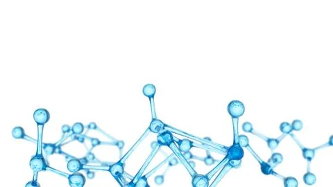 Molecule or atom Abstract structure for Science or medical background 3d illu Stock Illustration