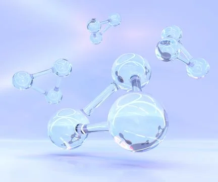 Molecule or atom model, abstract molecular structure for chemistry, medicine or Illustrazione stock