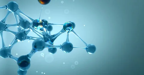 Molecule or atom nano research chemical concept.seamless Loop 4k UHD Vídeo Stock 76401447