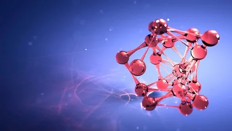 Molecule or atom nano research chemical concept.seamless Loop 8k UHD Vídeo Stock 81834379
