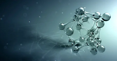 Molecule or atom nano research chemical concept.seamless Loop 4k UHD Vídeo Stock 81834427