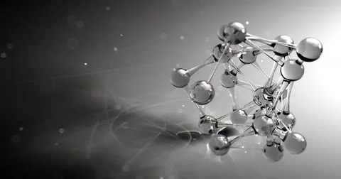 Molecule or atom nano research chemical concept.seamless Loop 4k UHD Vídeo Stock 81834463