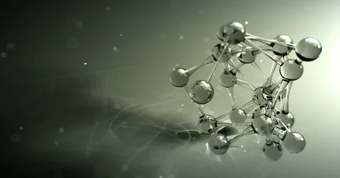 Molecule or atom nano research chemical concept.seamless Loop 4k UHD Vídeo Stock 81834499