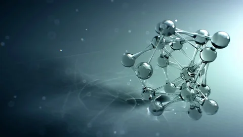 Molecule or atom nano research chemical concept.seamless Loop 8k UHD Vídeo Stock 81834661