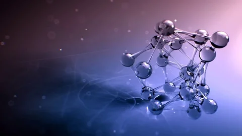 Molecule or atom nano research chemical concept.seamless Loop 8k UHD Vídeo Stock 81835007