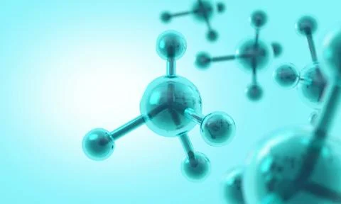 Molecule or atom structure, science background Illustrazione stock