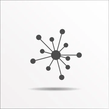 Molecule or hub network connection icon. Stock Illustration