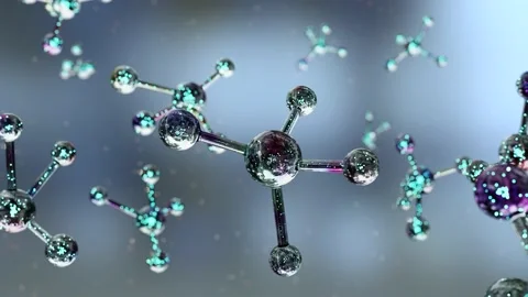 Molecule or serum or atom, Serum Liquid Cream ,Collagen Clear Crystal Video stock 205447069