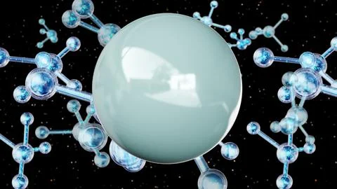 Molecule or serum or atom, Serum Liquid Cream ,Collagen Clear Crystal Premium Illustrazione stock