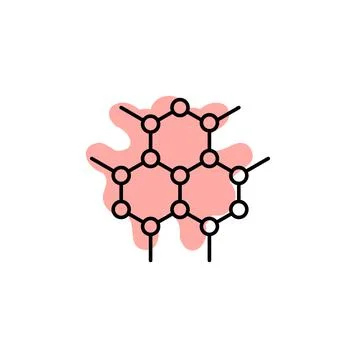 Molecule outline with color shadow vector icon in education set Stock Illustration