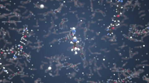 Molecule of Pentamidine. Molecular model, looping seamless 3d animation Stock Footage 154612728