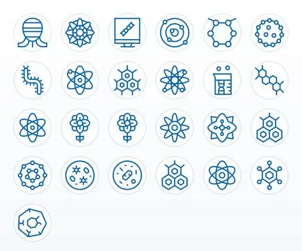 Molecule Premium Vector Bundle with 25 High Resolution Grid Fitted Regular .. Stock Illustration