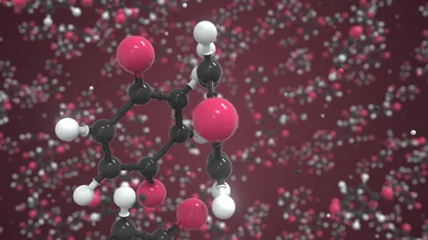 Molecule of quinone, isolated molecular model. Looping 3D animation or motion Video stock 164357000