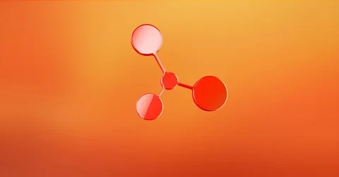 Molecule Red 3d Icon Video stock 69982689