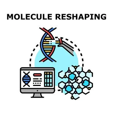 Molecule reshaping concept for genetic engineering and research Stock Illustration