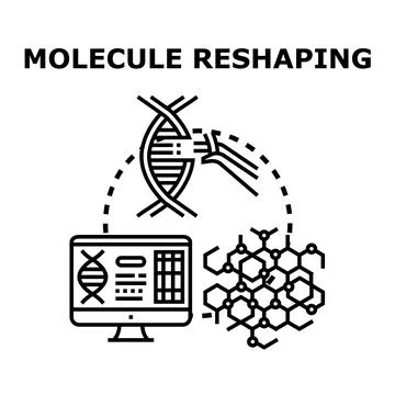Molecule reshaping concept for genetic engineering and research Stock Illustration